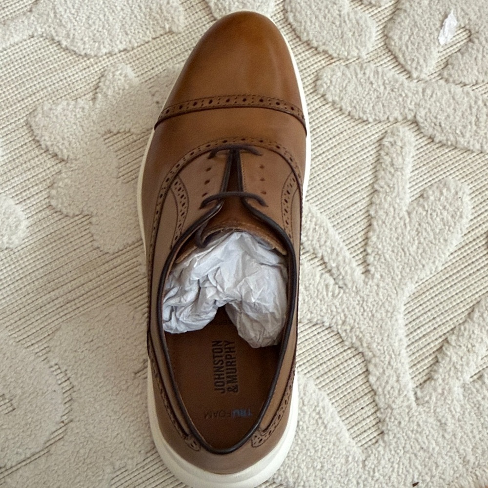 Johnston & Murphy Hennings Cap Toe Tan Leather Oxfords - Picture 4 of 4